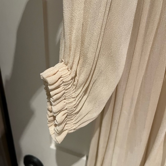Anthropology Sheer Cream Long Dress, size S - Picture 6 of 6